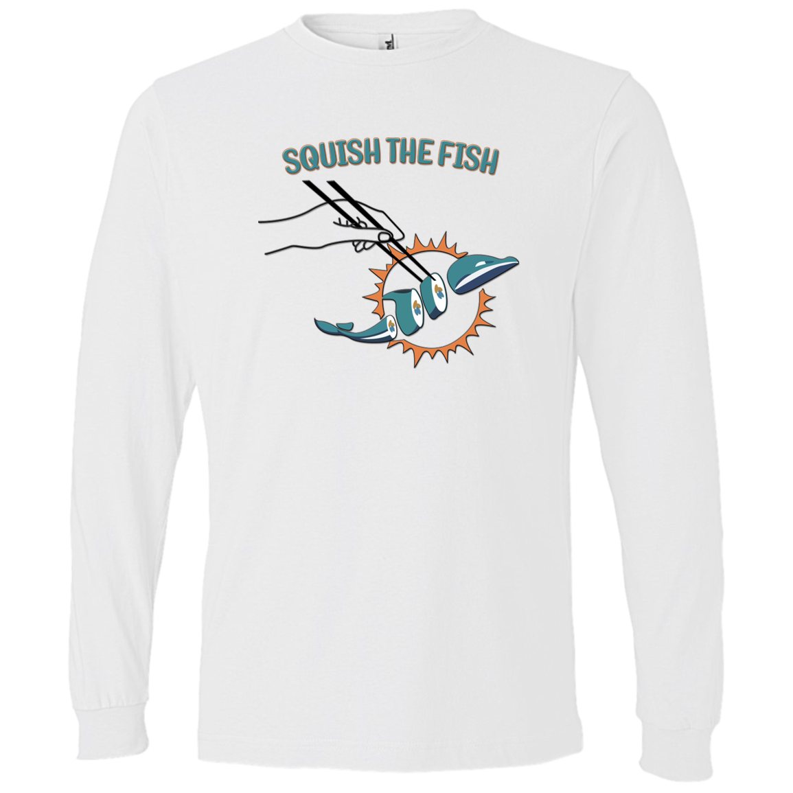 Squish The Fish LS T-Shirt White / 3XL